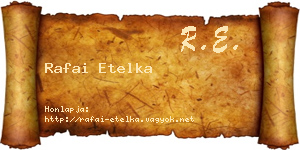 Rafai Etelka névjegykártya